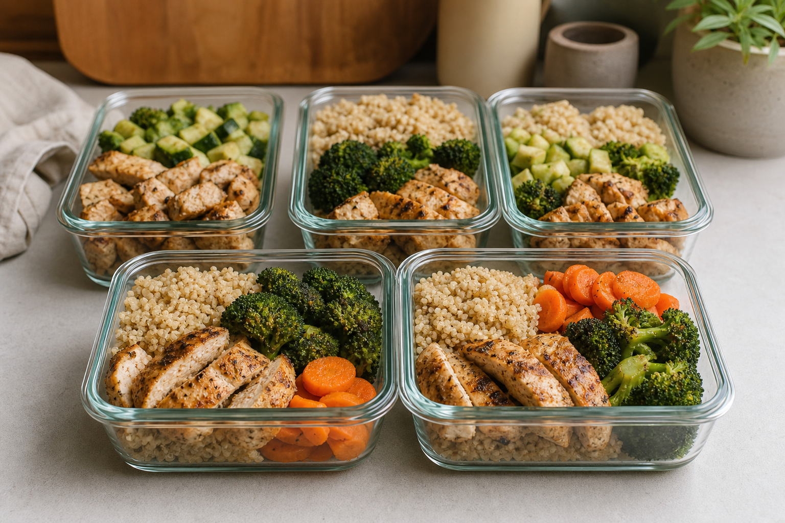 Organized meal prep containers for budget eating